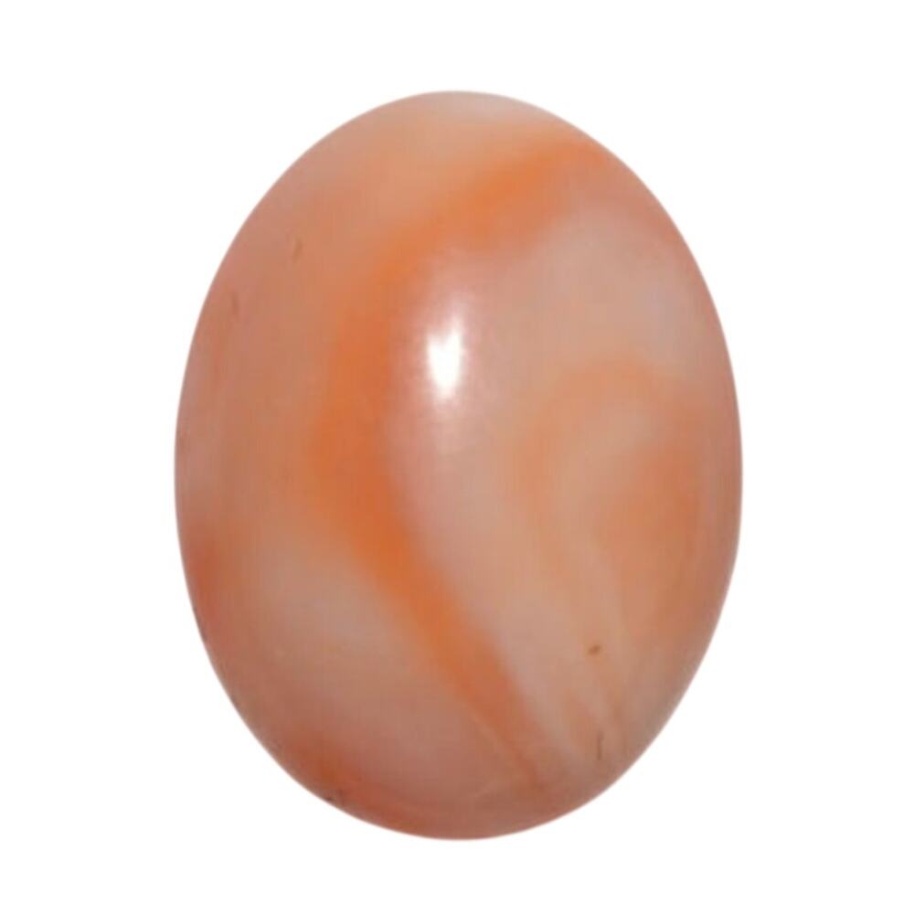 Natural Angel Skin Salmon Coral Cabochon Swirl Pattern 11.10 Carat Gemstone